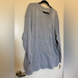 NWT Sejour Heather Gray Asymmetrical Zip & Snap Front Cardigan Sweatshirt 3X